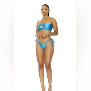NWT Cancun Bikini Set by forplay Women's size small Teal
